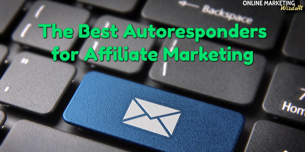 featured image for the best autoresponder for affiliate marketing article showing a keyboard with a blue email button