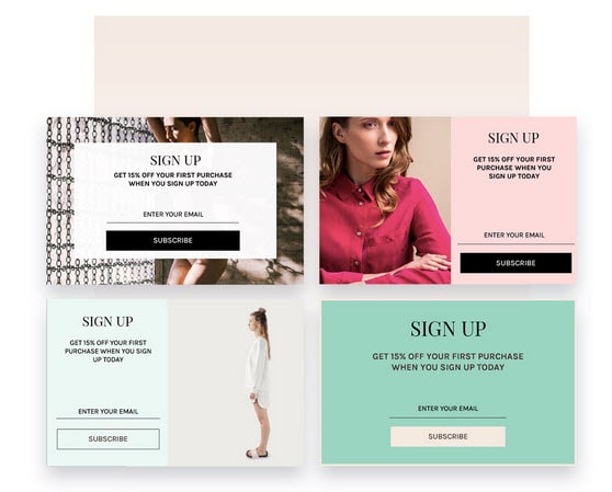 Screenshot of some of the beautiful sign up form templates