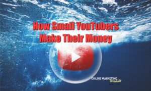 Featured image for the article on how small youtubers make money showing the YouTube logo in a bubble under the water