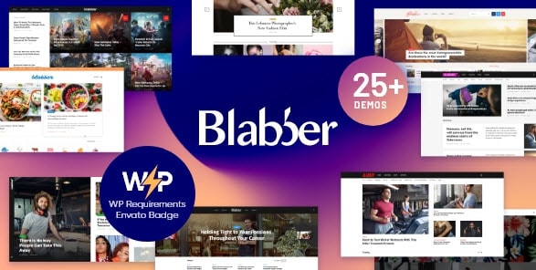 The homepage of the Blabber theme