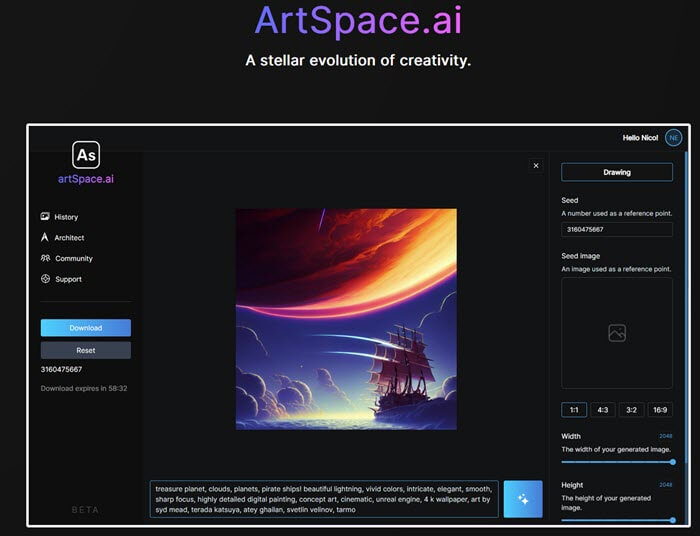 Artspace.ai homepage